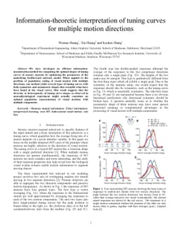Information-theoretic interpretation of tuning curves for multiple
  motion directions