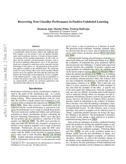 Recovering True Classifier Performance in Positive-Unlabeled Learning