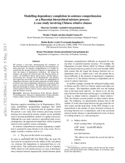 Modelling dependency completion in sentence comprehension as a Bayesian
  hierarchical mixture process: A case study involving Chinese relative clauses