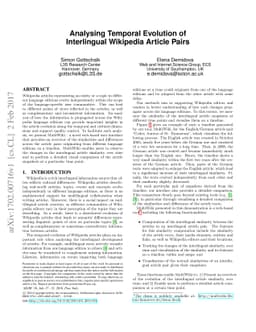 Analysing Temporal Evolution of Interlingual Wikipedia Article Pairs