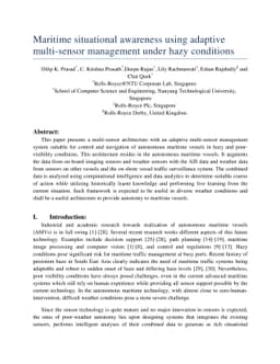 Maritime situational awareness using adaptive multi-sensor management
  under hazy conditions