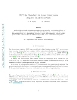 DCT-like Transform for Image Compression Requires 14 Additions Only