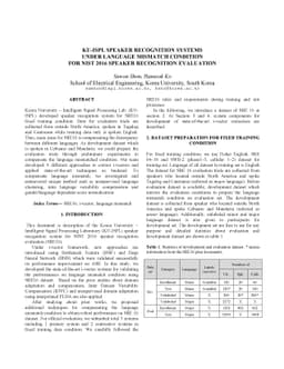 KU-ISPL Speaker Recognition Systems under Language mismatch condition
  for NIST 2016 Speaker Recognition Evaluation