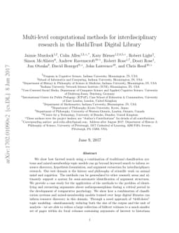 Multi-level computational methods for interdisciplinary research in the
  HathiTrust Digital Library