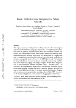 Energy Prediction using Spatiotemporal Pattern Networks