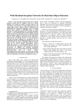 Wide-Residual-Inception Networks for Real-time Object Detection
