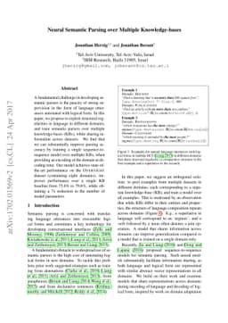 Neural Semantic Parsing over Multiple Knowledge-bases