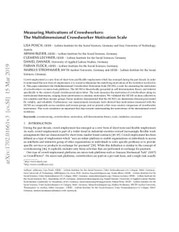 Measuring Motivations of Crowdworkers: The Multidimensional Crowdworker
  Motivation Scale