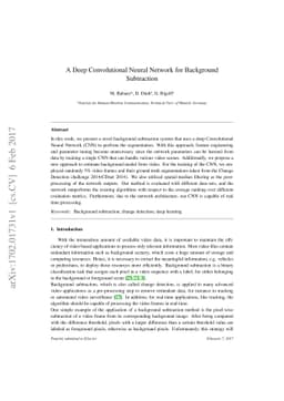 A Deep Convolutional Neural Network for Background Subtraction