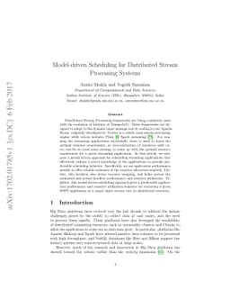Model-driven Scheduling for Distributed Stream Processing Systems