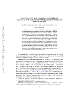 Concentration and consistency results for canonical and curved
  exponential-family models of random graphs