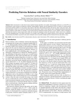Predicting Pairwise Relations with Neural Similarity Encoders