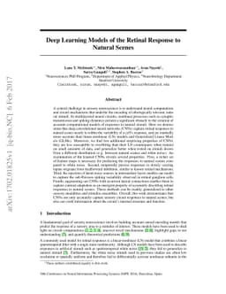 Deep Learning Models of the Retinal Response to Natural Scenes
