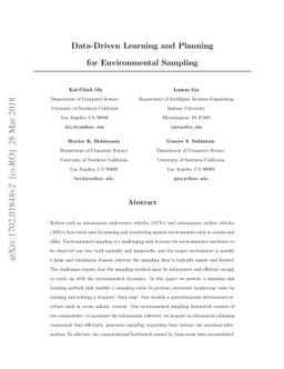 Data-Driven Learning and Planning for Environmental Sampling