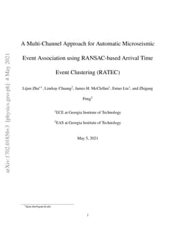 A multi-channel approach for automatic microseismic event association
  using RANSAC-based arrival time event clustering(RATEC)