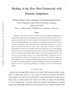 Hashing in the Zero Shot Framework with Domain Adaptation