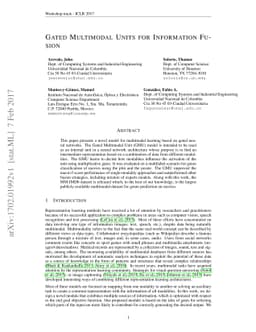 Gated Multimodal Units for Information Fusion