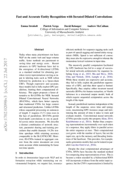 Fast and Accurate Entity Recognition with Iterated Dilated Convolutions