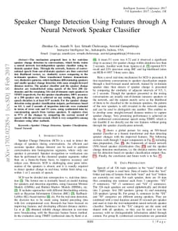 Speaker Change Detection Using Features through A Neural Network Speaker
  Classifier