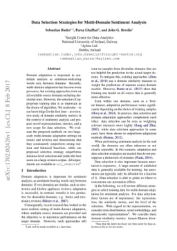 Data Selection Strategies for Multi-Domain Sentiment Analysis