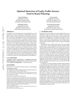 Optimal Detection of Faulty Traffic Sensors Used in Route Planning