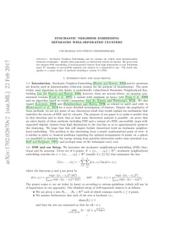 Stochastic Neighbor Embedding separates well-separated clusters