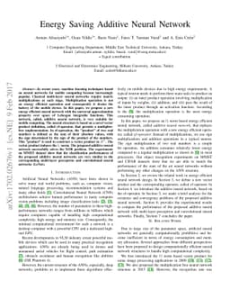 Energy Saving Additive Neural Network