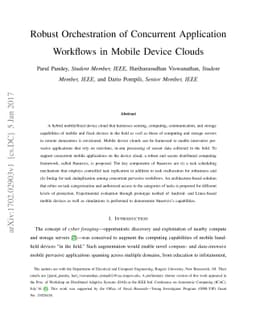 Robust Orchestration of Concurrent Application Workflows in Mobile
  Device Clouds