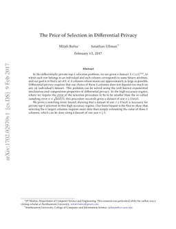 The Price of Selection in Differential Privacy