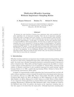 Multi-step Off-policy Learning Without Importance Sampling Ratios