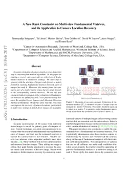 A New Rank Constraint on Multi-view Fundamental Matrices, and its
  Application to Camera Location Recovery