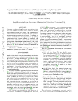 Multi-Resolution Dual-Tree Wavelet Scattering Network for Signal
  Classification