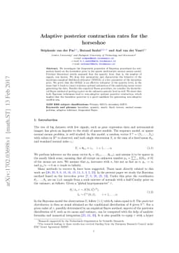 Adaptive posterior contraction rates for the horseshoe
