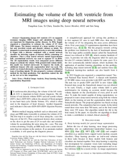 Estimation of the volume of the left ventricle from MRI images using
  deep neural networks