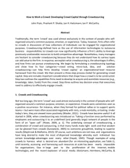 How to Work a Crowd: Developing Crowd Capital Through Crowdsourcing