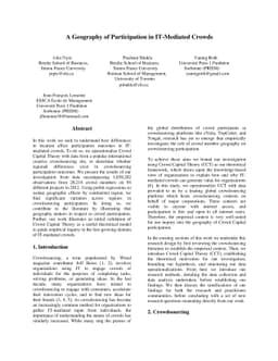 A Geography of Participation in IT-Mediated Crowds