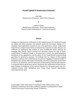Crowd Capital in Governance Contexts
