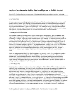 Health Care Crowds: Collective Intelligence in Public Health
