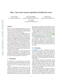Bizur: A Key-value Consensus Algorithm for Scalable File-systems