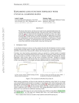 Exploring loss function topology with cyclical learning rates