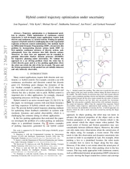Hybrid control trajectory optimization under uncertainty