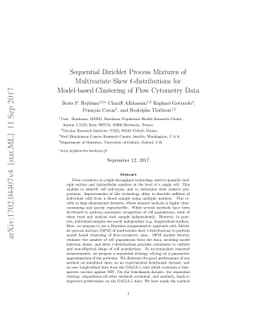 Sequential Dirichlet Process Mixtures of Multivariate Skew
  t-distributions for Model-based Clustering of Flow Cytometry Data
