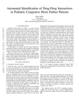 Automated Identification of Drug-Drug Interactions in Pediatric
  Congestive Heart Failure Patients
