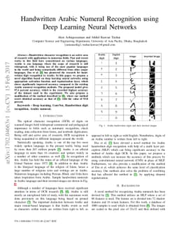Handwritten Arabic Numeral Recognition using Deep Learning Neural
  Networks