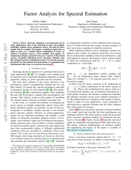 Factor Analysis for Spectral Estimation