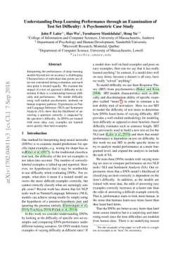 Understanding Deep Learning Performance through an Examination of Test
  Set Difficulty: A Psychometric Case Study