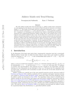 Additive Models with Trend Filtering
