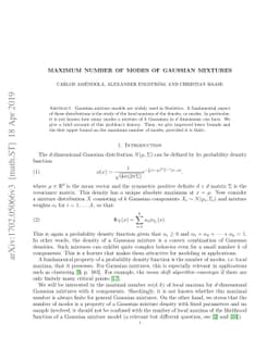 Maximum Number of Modes of Gaussian Mixtures
