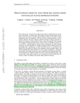 Discovering objects and their relations from entangled scene
  representations