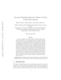 Automatic Handgun Detection Alarm in Videos Using Deep Learning